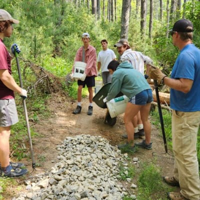 carvins cove trail work activity slider